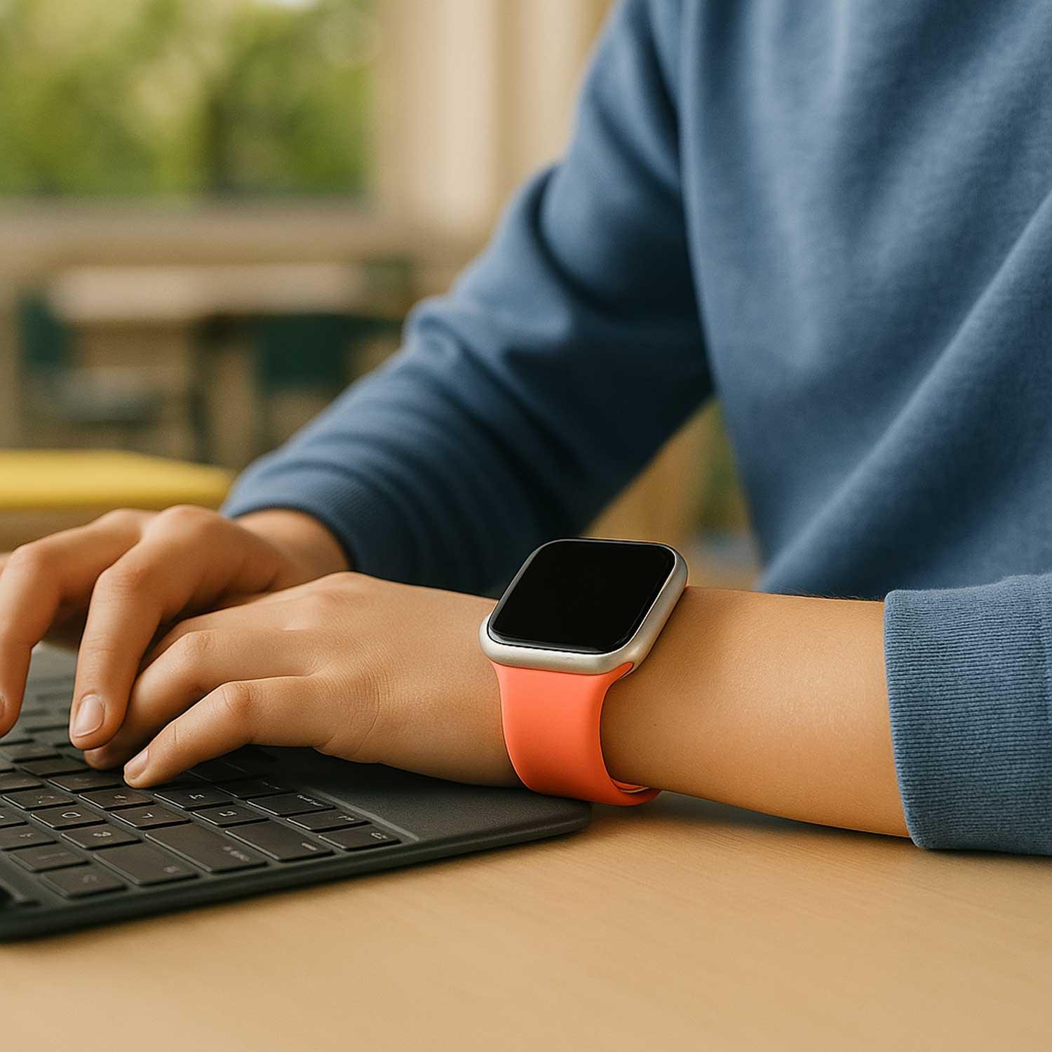 Bracelet Apple Watch Ovaro - silicone - mandarine