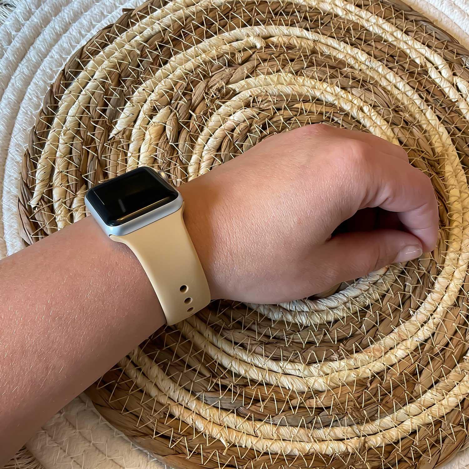 Bracelet Apple Watch Savro - silicone - noyer