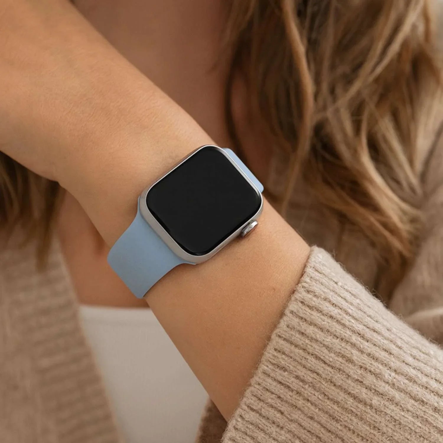 Bracelet pour Apple Watch - silicone - bleu clair