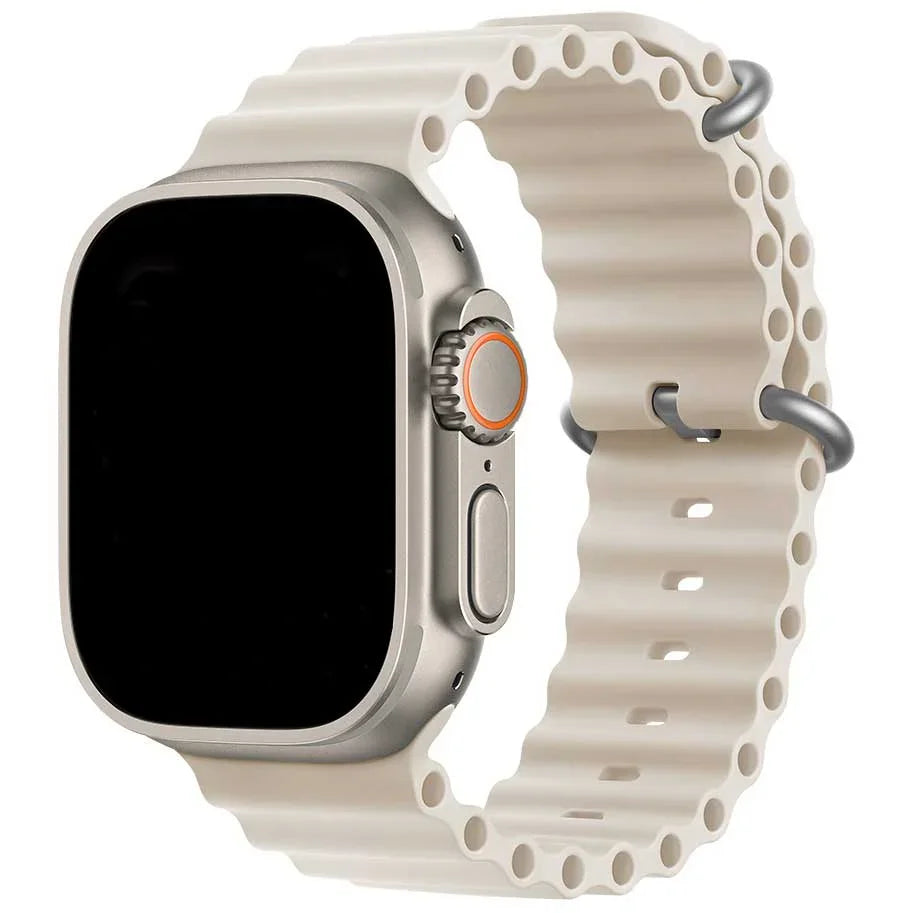 Bracelet Apple Watch Ocean - silicone - lumière stellaire