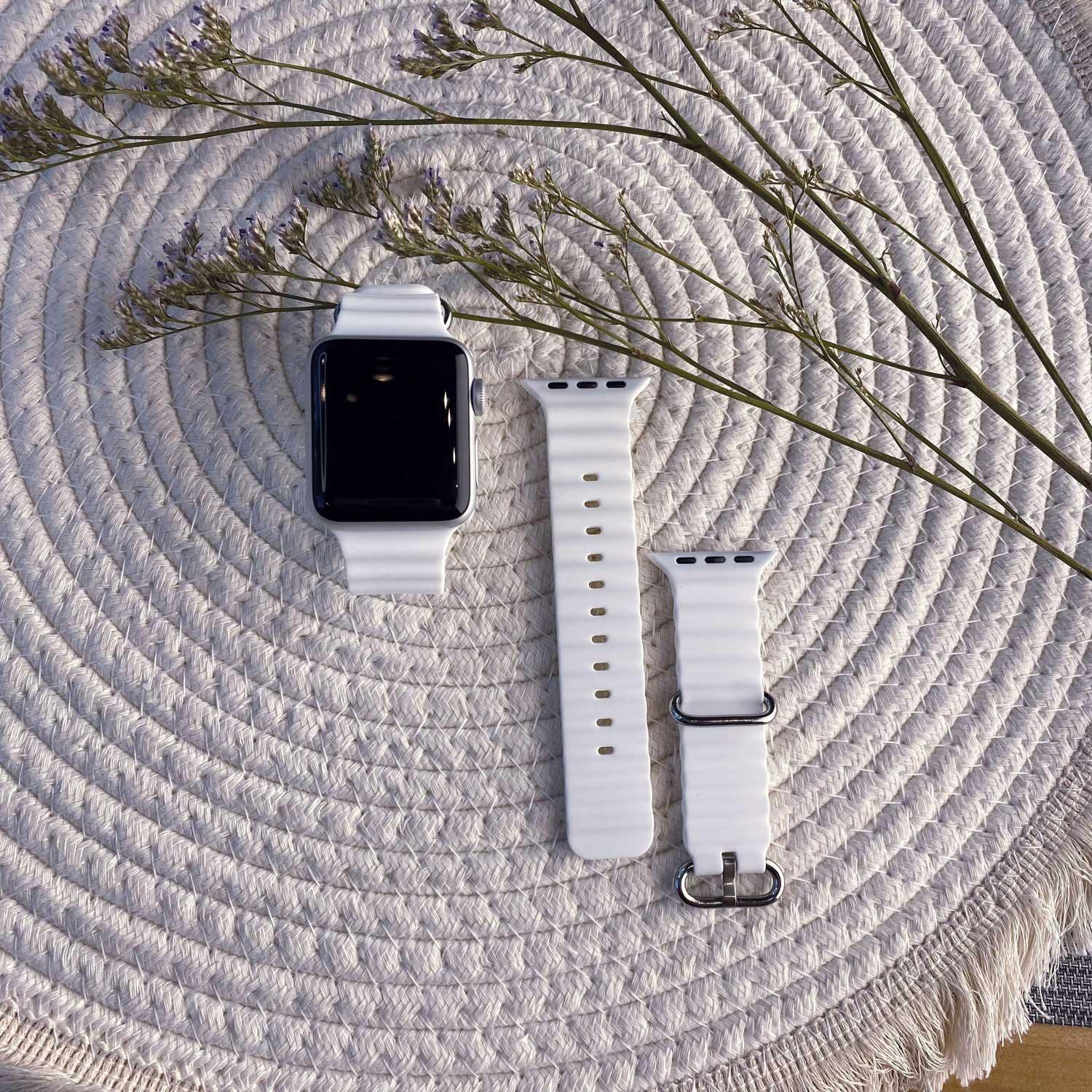 Bracelet Apple Watch Ocean - silicone - lumière stellaire