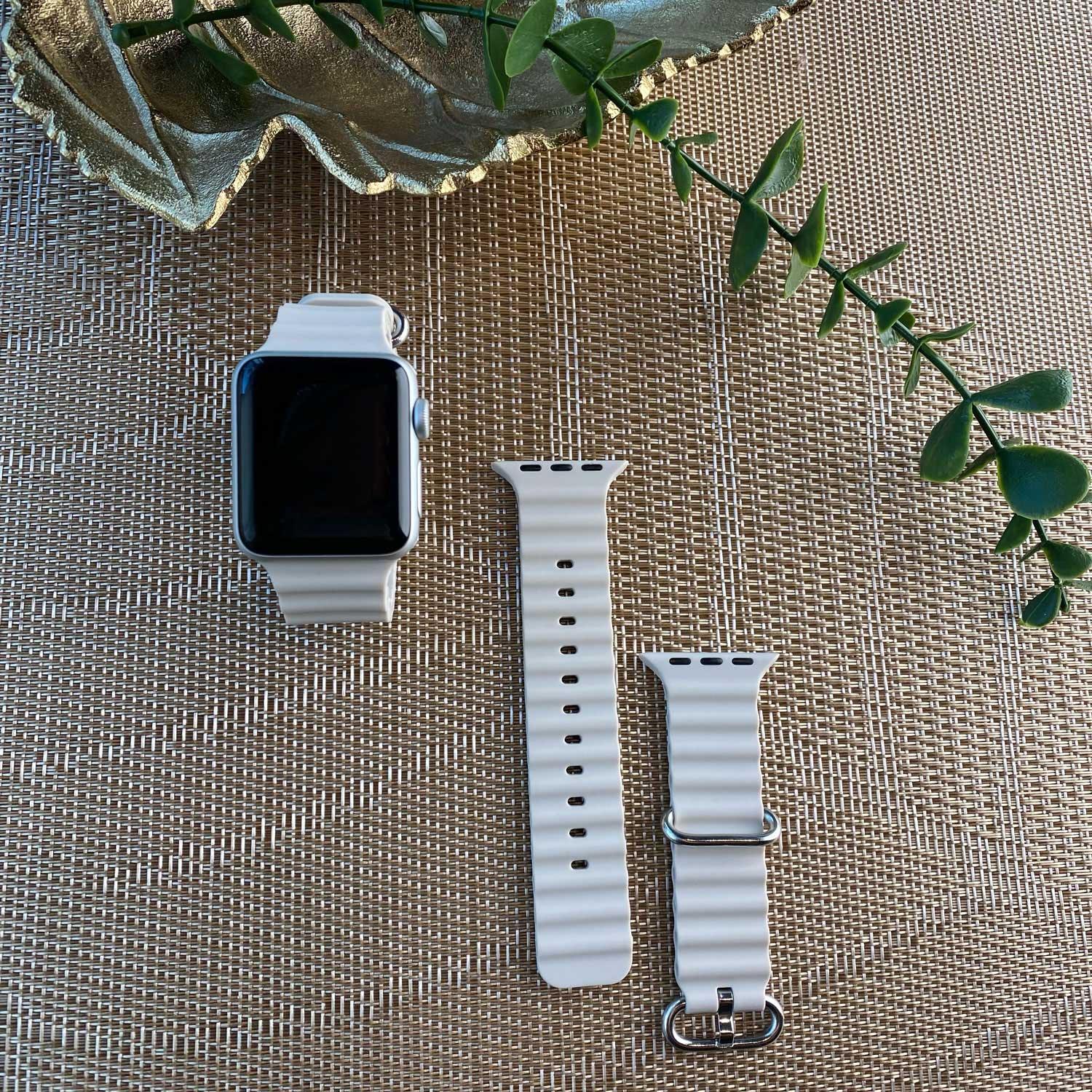 Bracelet Apple Watch Ocean - silicone - blanc
