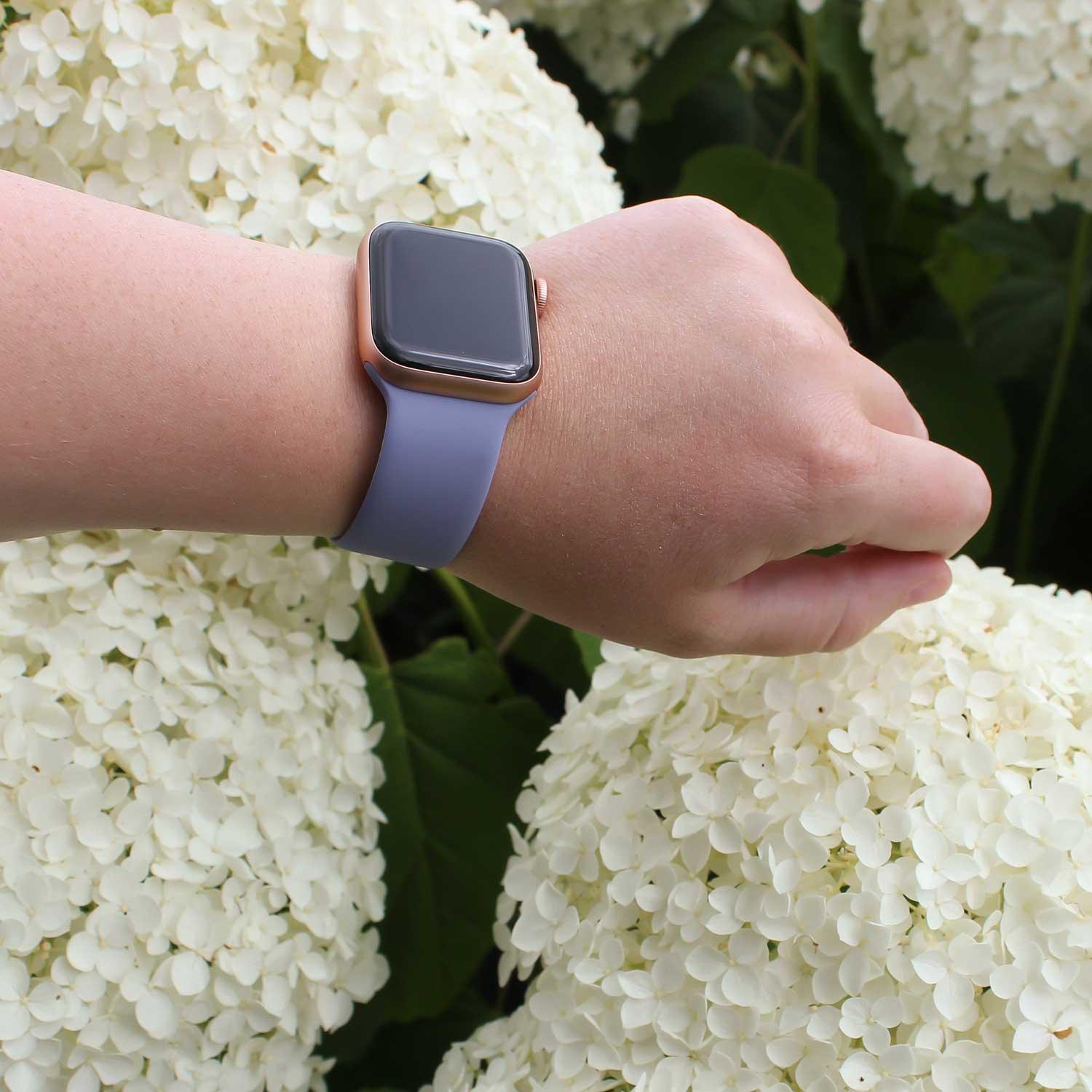 Bracelet Apple Watch - silicone - solo loop - lavande anglaise