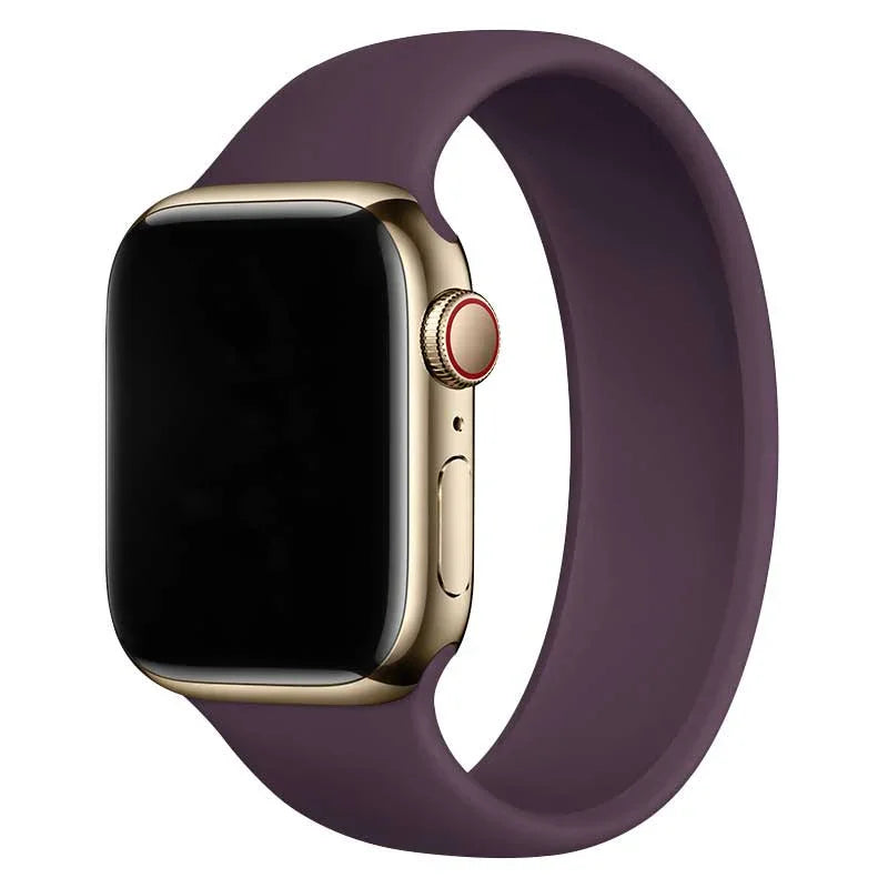 Bracelet Apple Watch - silicone - boucle unique - cerise noire