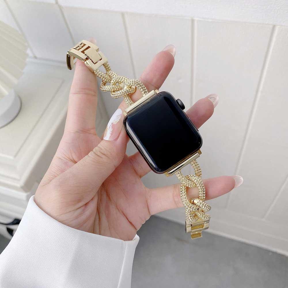 Bracelet Apple Watch Chain - acier - or rose