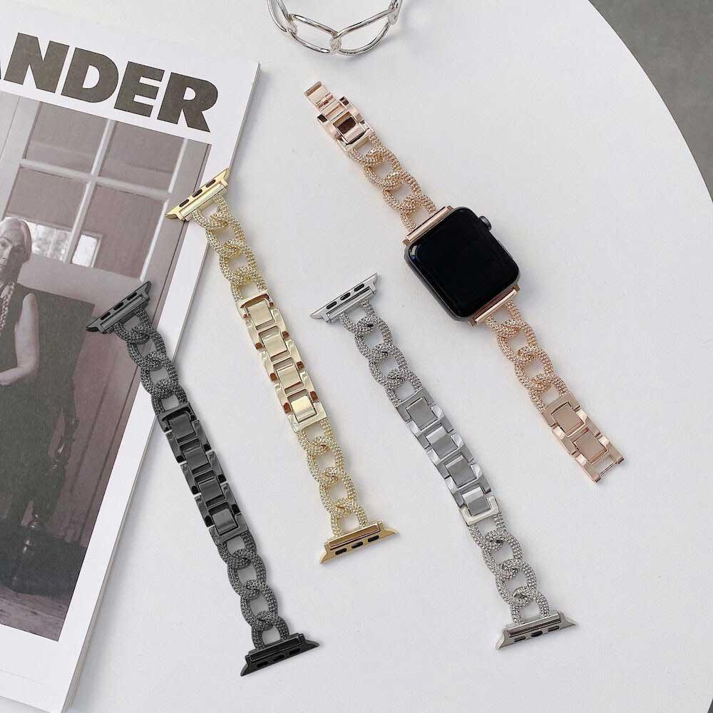 Bracelet Apple Watch Chain - acier - noir