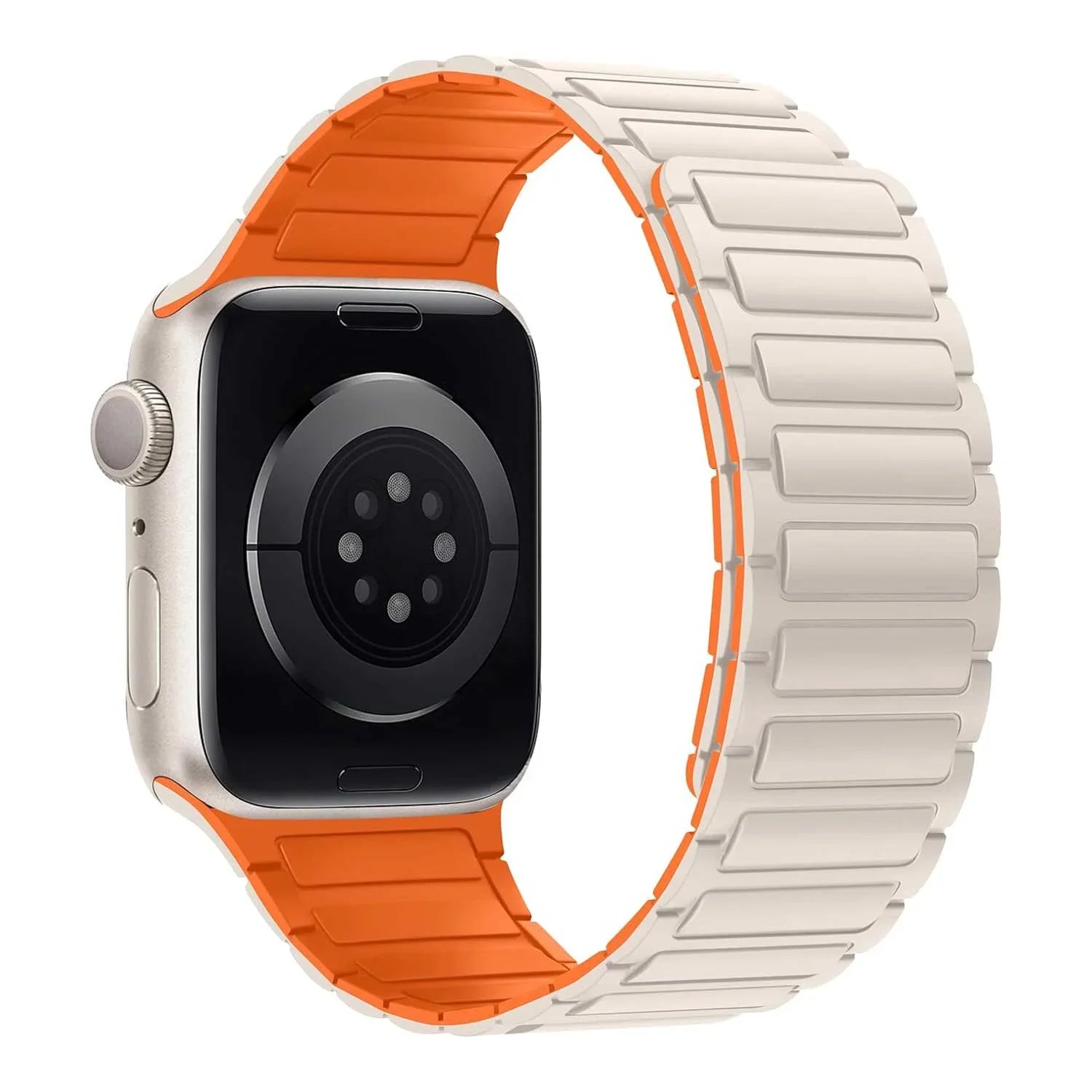 Bracelet Apple Watch Zyro - silicone - lumière stellaire orange
