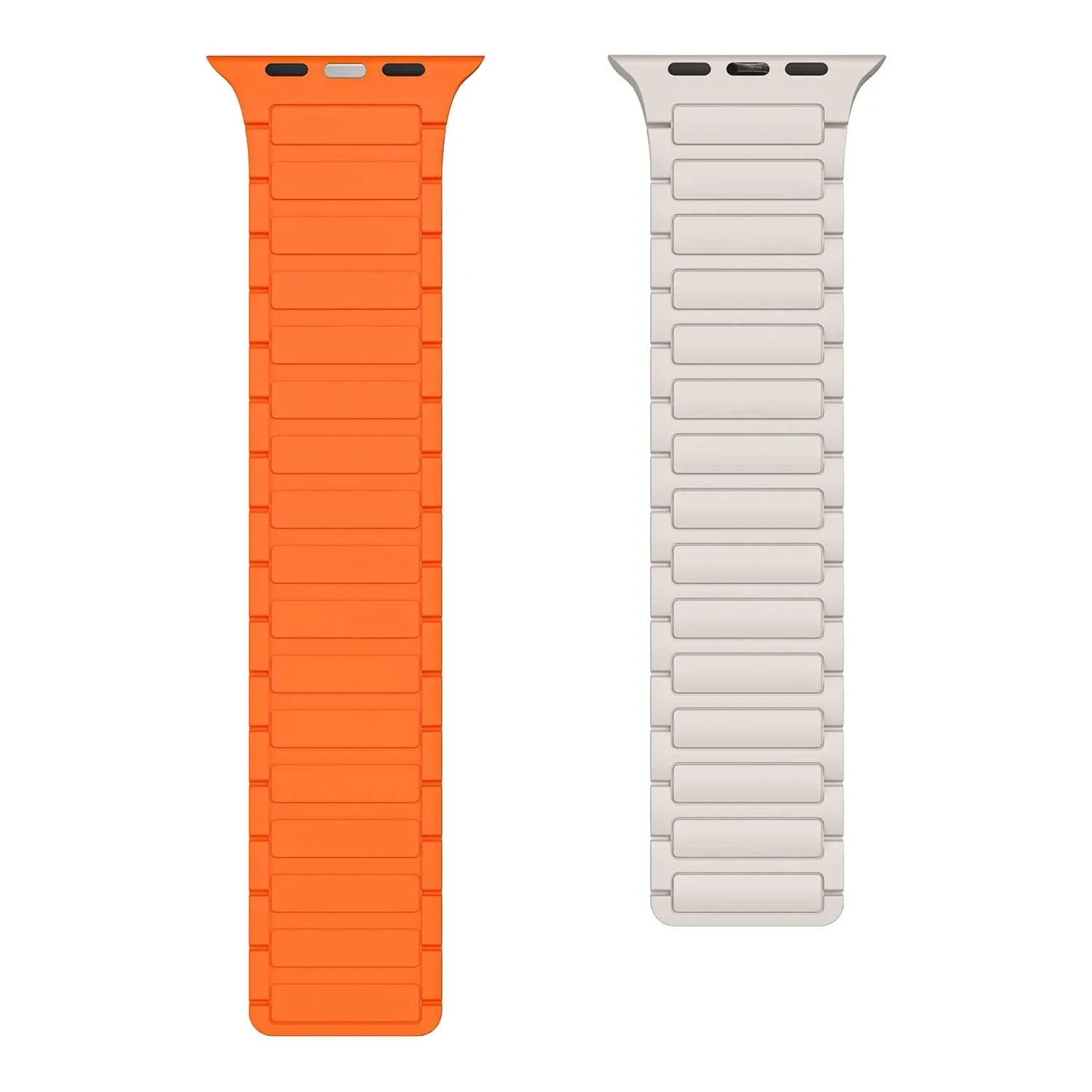 Bracelet Apple Watch Zyro - silicone - lumière stellaire orange