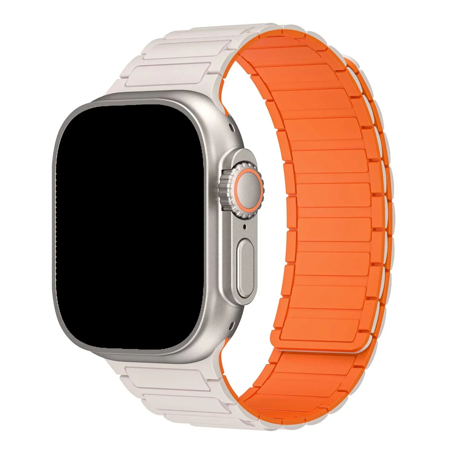 Bracelet Apple Watch Zyro - silicone - lumière stellaire orange