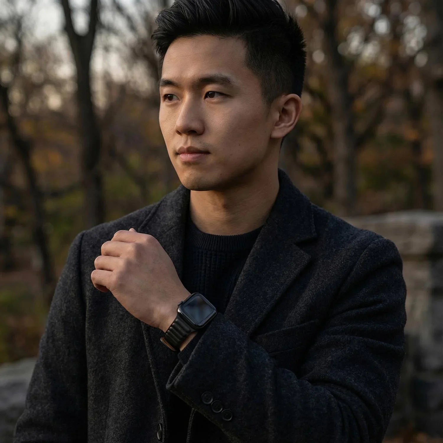 Bracelet Apple Watch - cuir - solo - noir