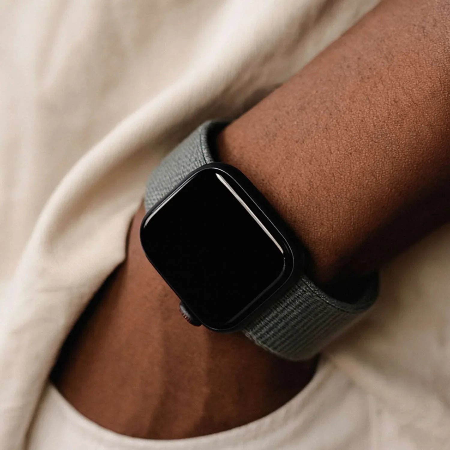 Bracelet Apple Watch Flyne - tissé - nylon - vert sauge