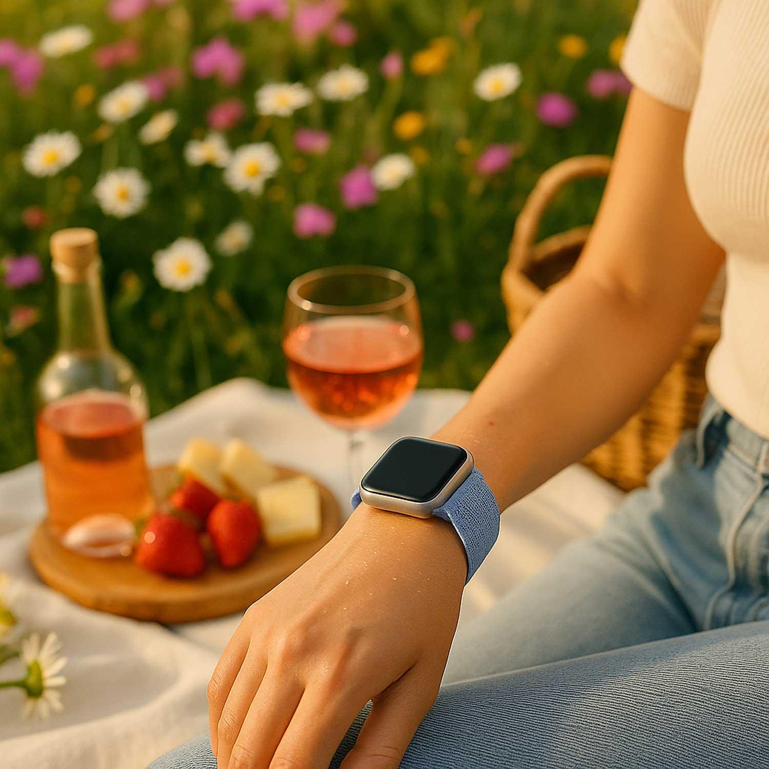 Bracelet Apple Watch Flyne - tissé - nylon - bleu violet