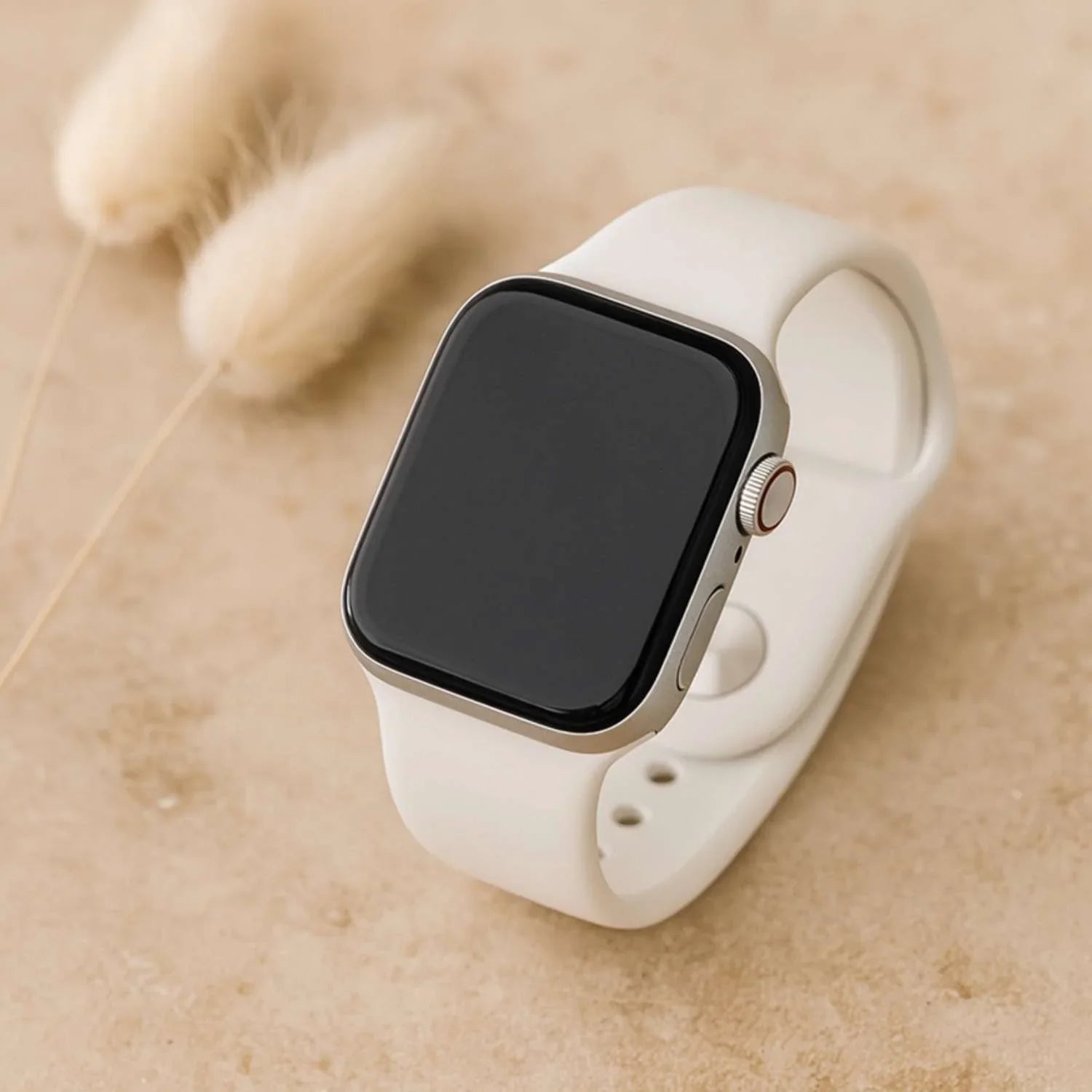 Bracelet Apple Watch Ovaro - silicone - blanc