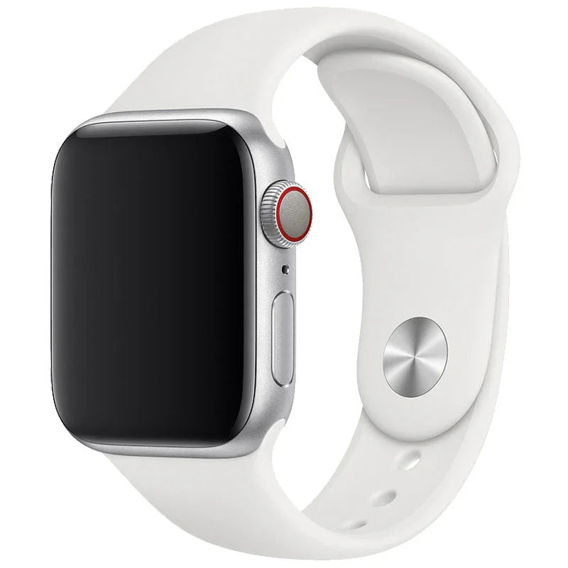 Bracelet Apple Watch Ovaro - silicone - blanc