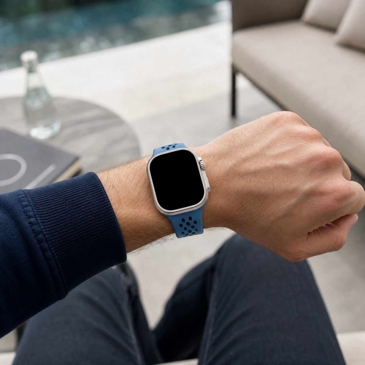 Bracelet Apple Watch Sprint - silicone - bleu