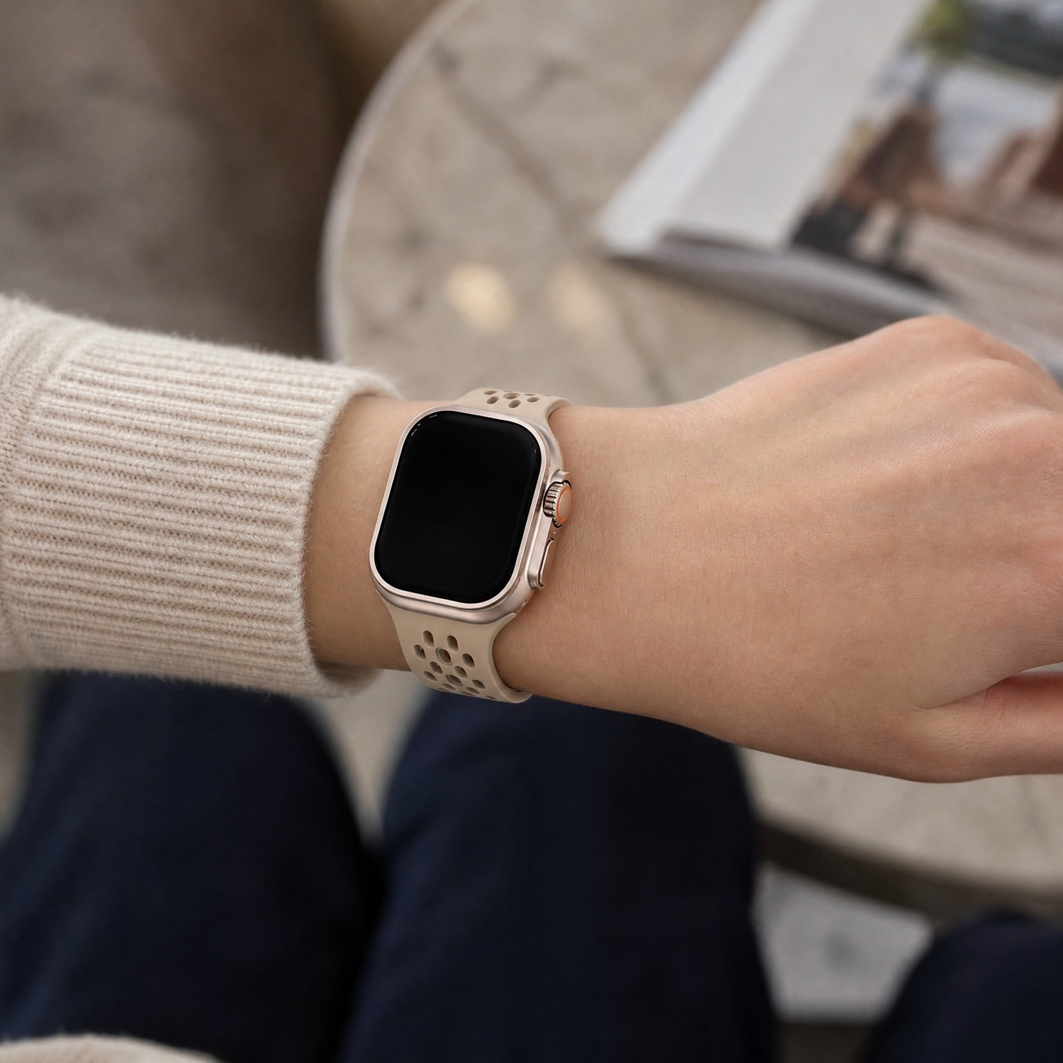 Bracelet Apple Watch Sprint - silicone - lumière stellaire