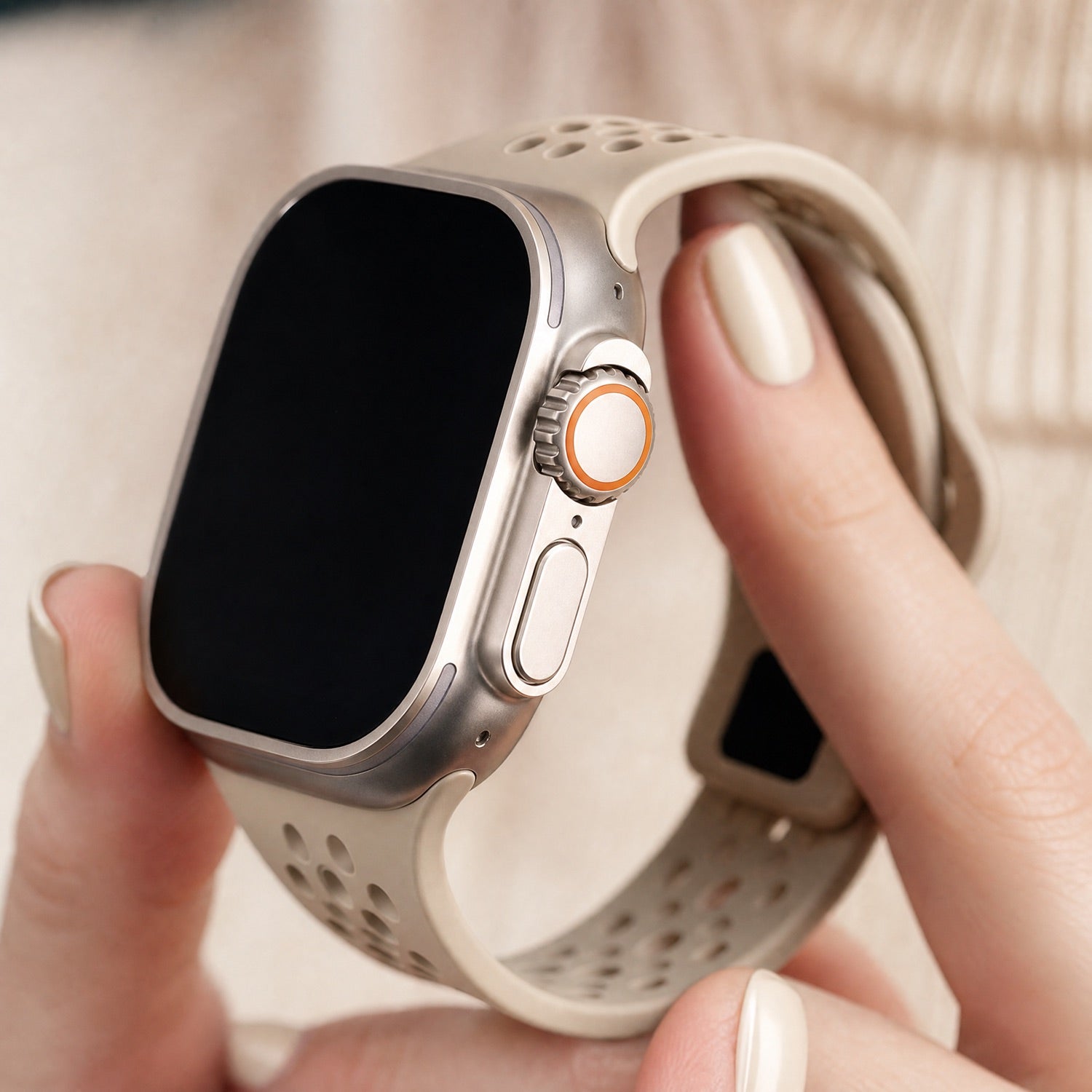 Bracelet Apple Watch Sprint - silicone - lumière stellaire
