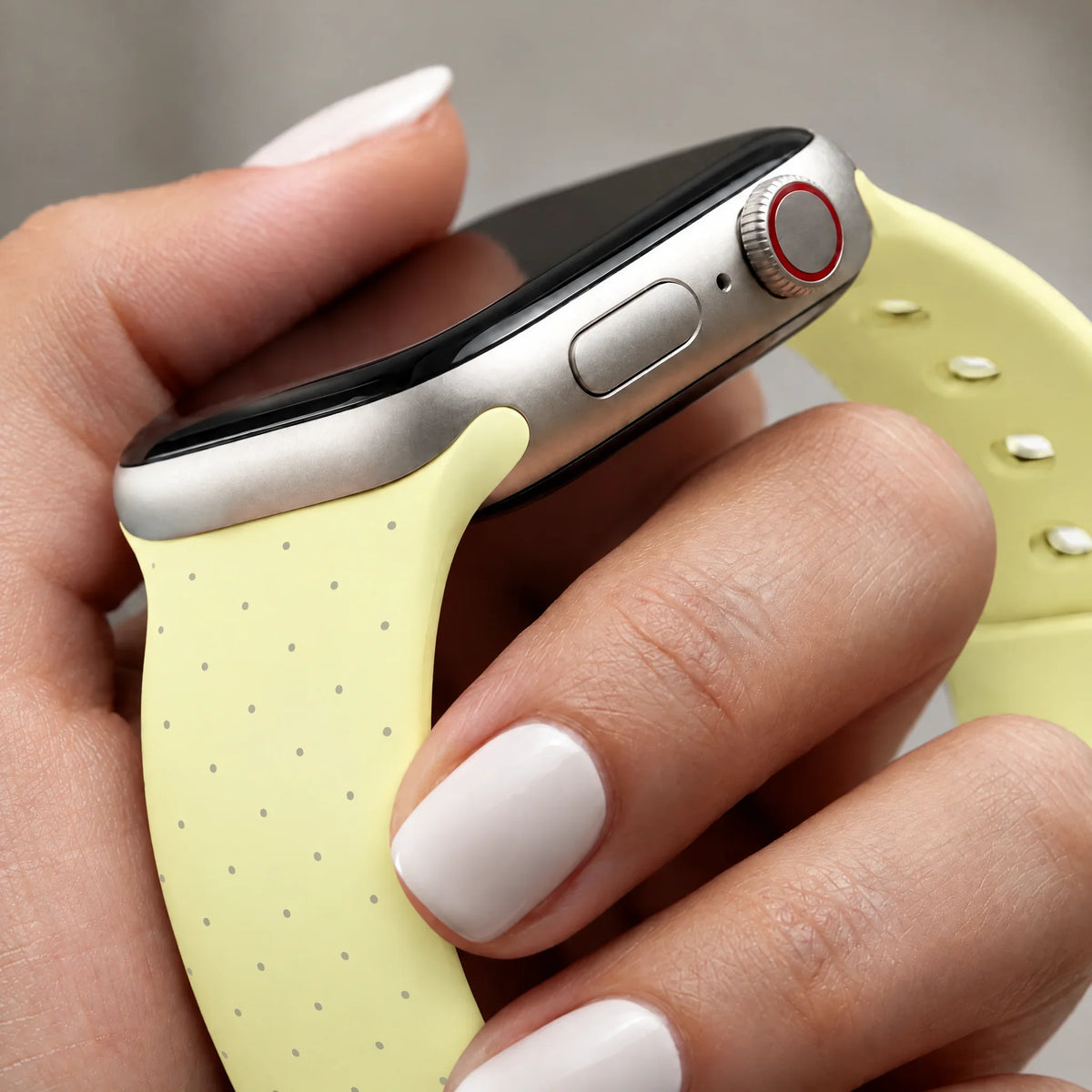 Bracelet Apple Watch Dots - silicone - Jaune