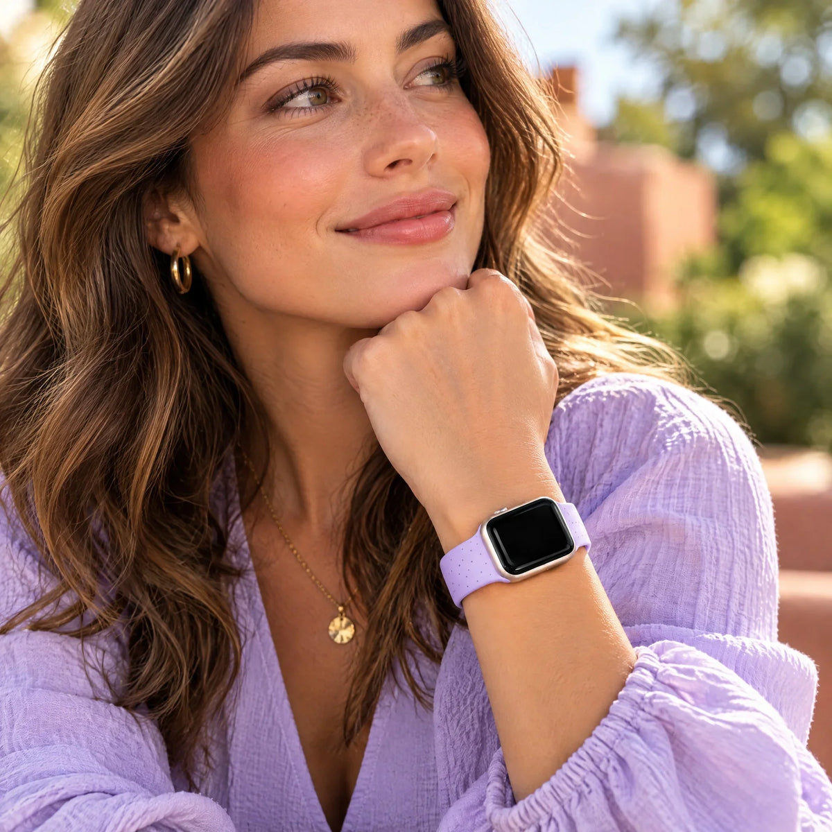Bracelet Apple Watch Dots - silicone - Violet