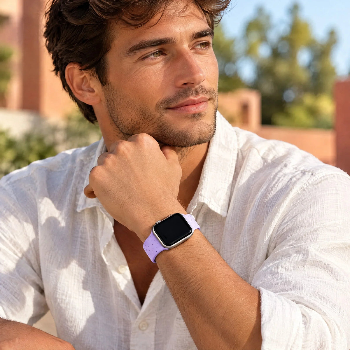Bracelet Apple Watch Dots - silicone - Violet