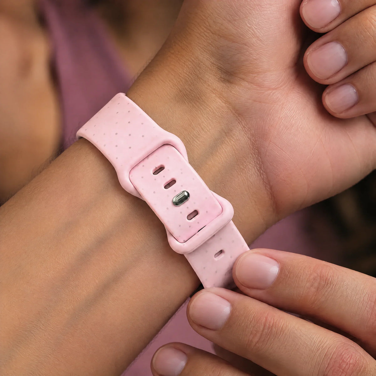 Bracelet Apple Watch Dots - silicone - Rose