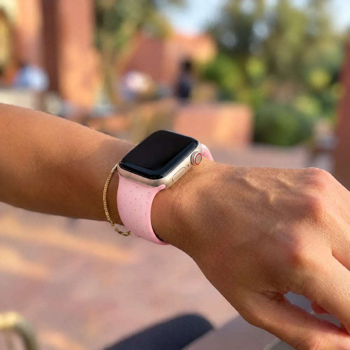 Bracelet Apple Watch Dots - silicone - Rose