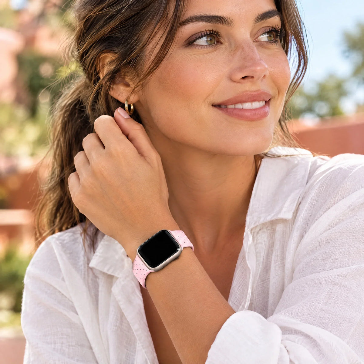 Bracelet Apple Watch Dots - silicone - Rose