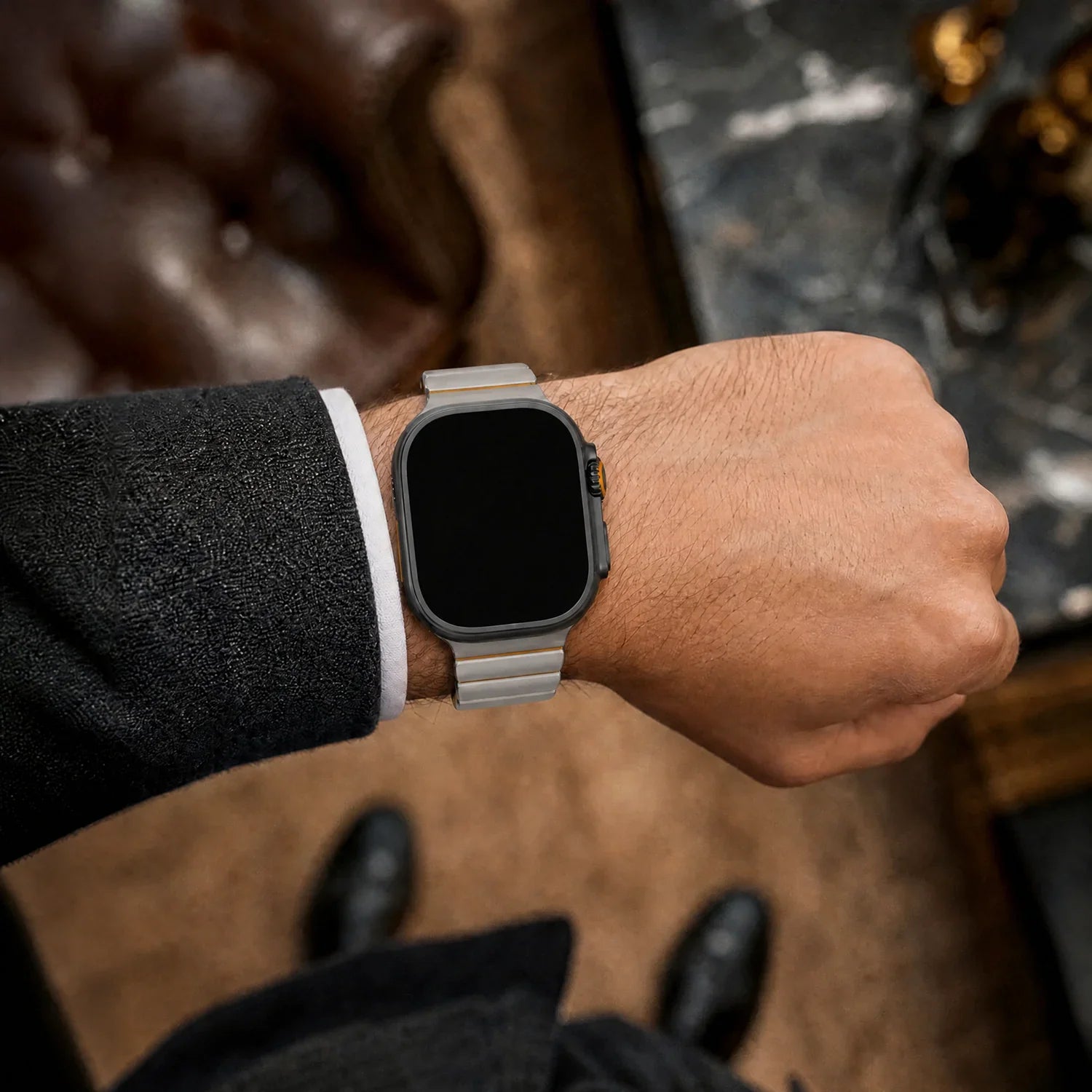Bracelet Apple Watch Ember - acier - Titane Orange