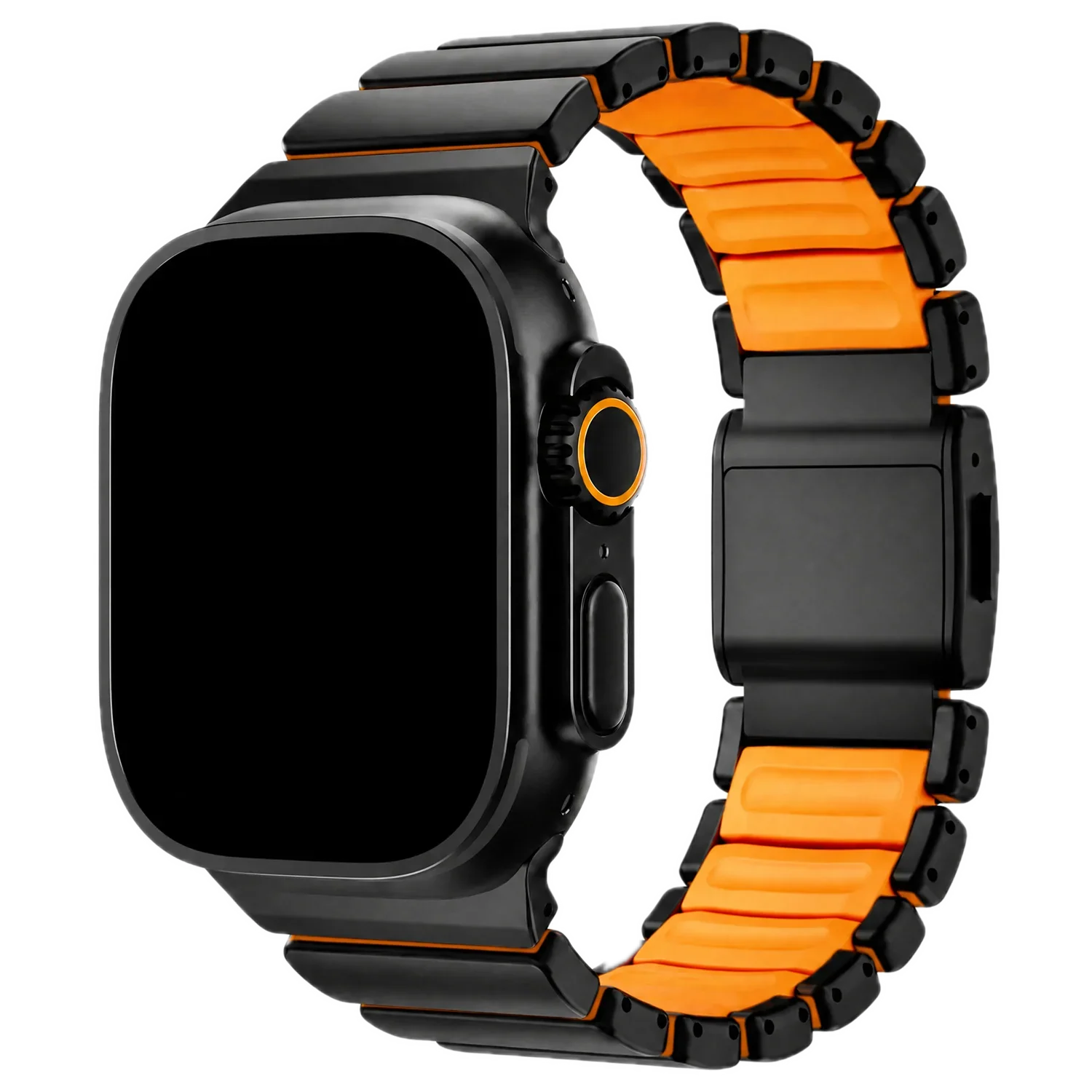 Bracelet Apple Watch Ember - acier - Noir Orange