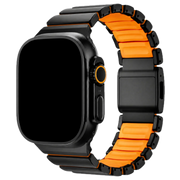 Bracelet Apple Watch Ember - acier - Noir Orange