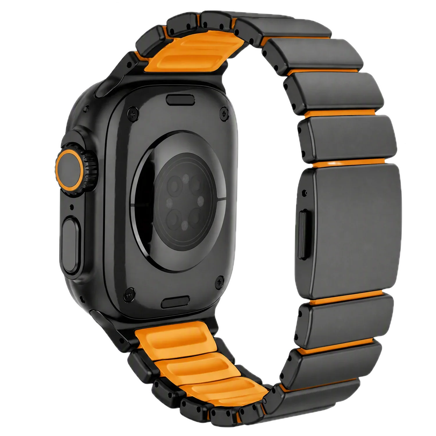 Bracelet Apple Watch Ember - acier - Noir Orange