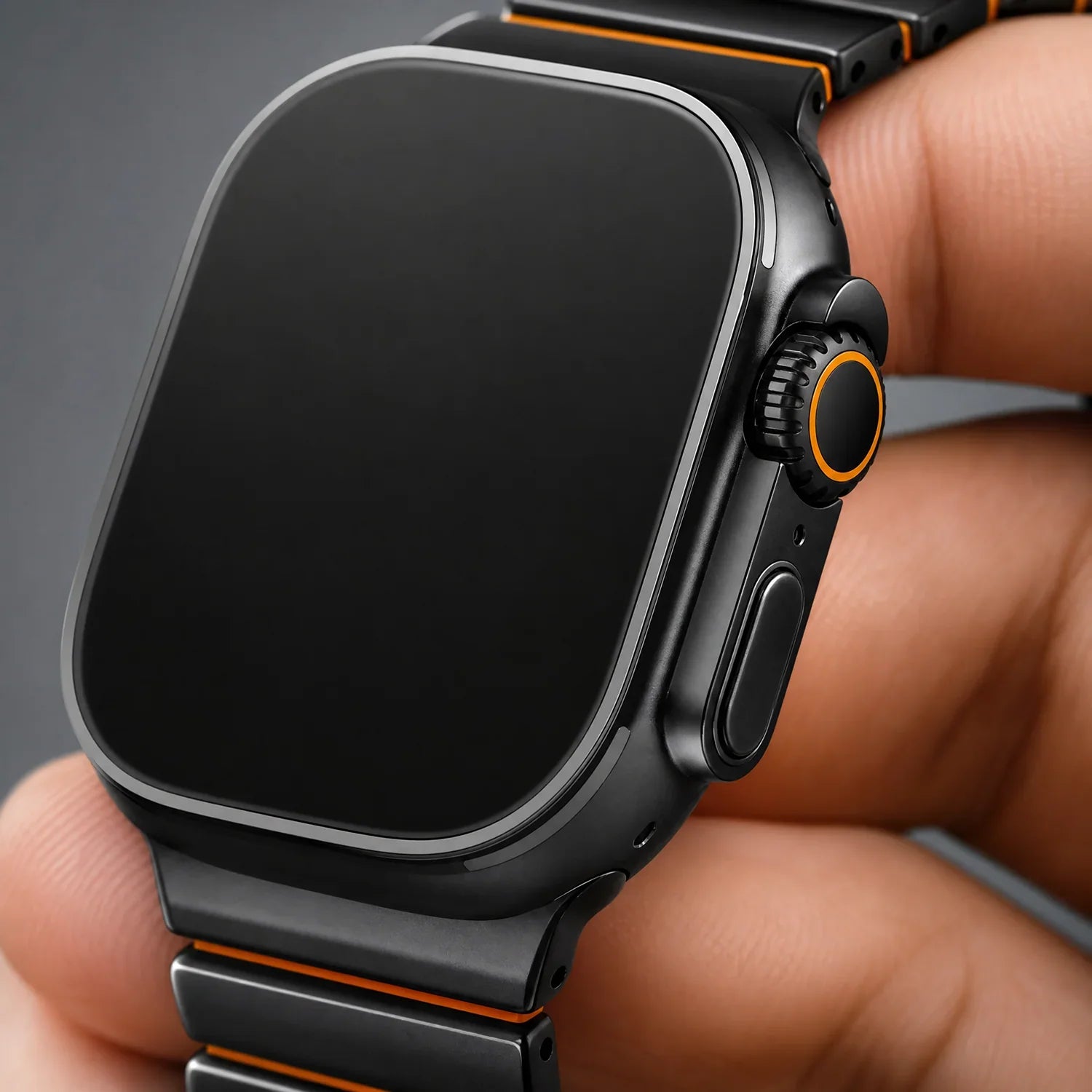 Bracelet Apple Watch Ember - acier - Noir Orange