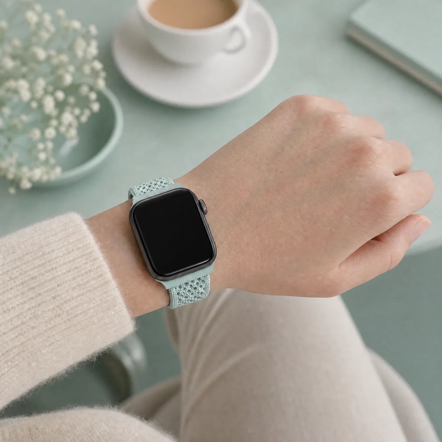 Bracelet Apple Watch Knit - nylon - Vert