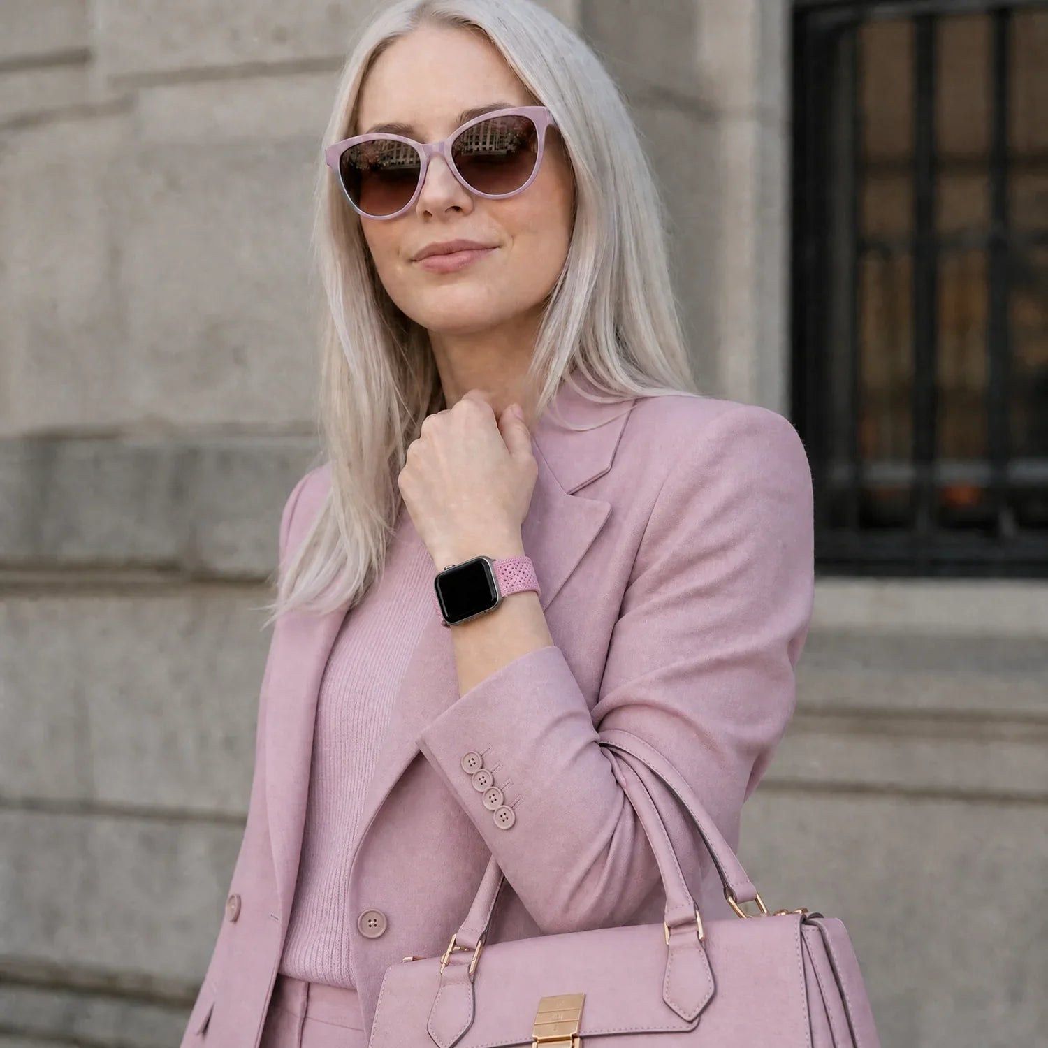 Bracelet Apple Watch Knit - nylon - Rose