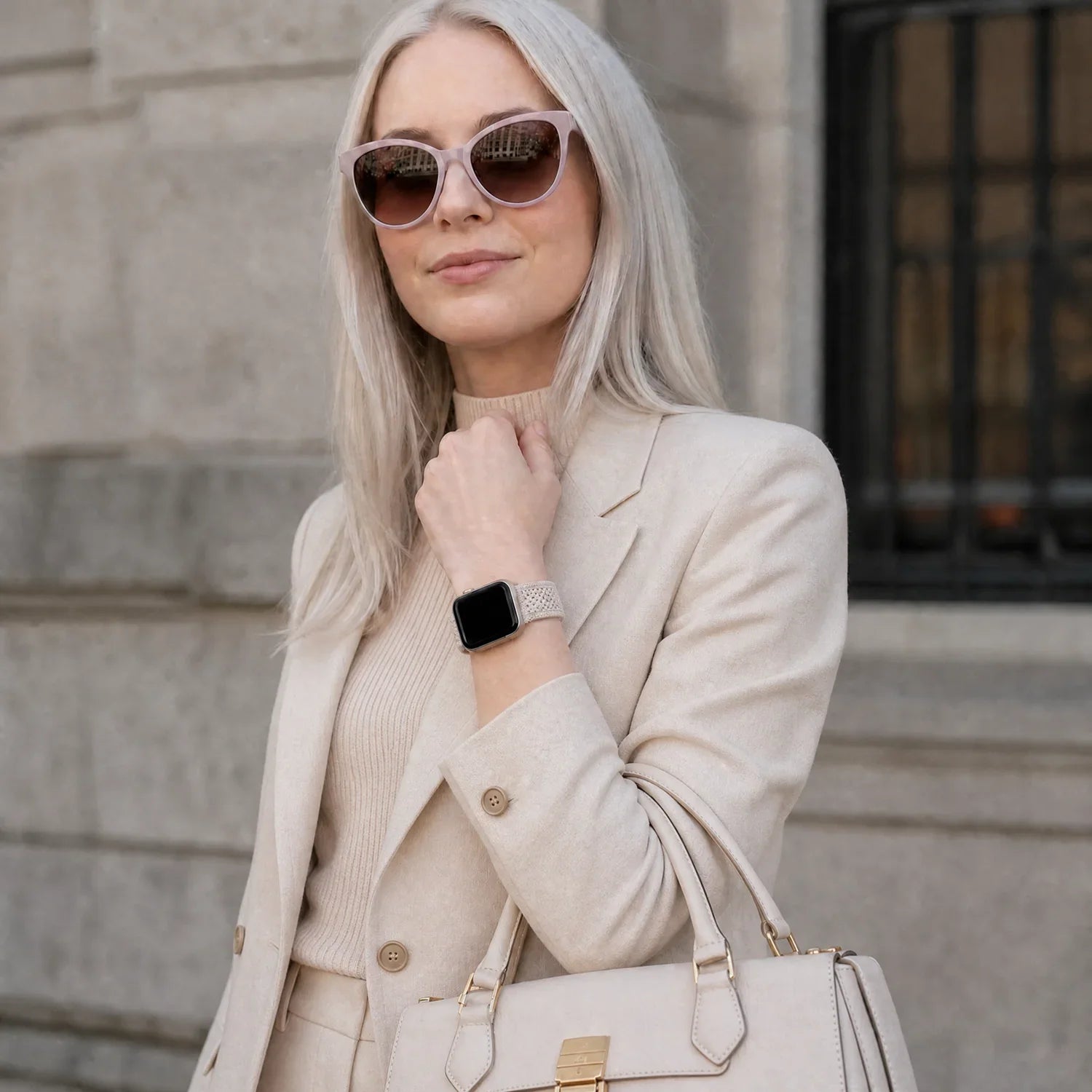 Bracelet Apple Watch Knit - nylon - Lumière stellaire