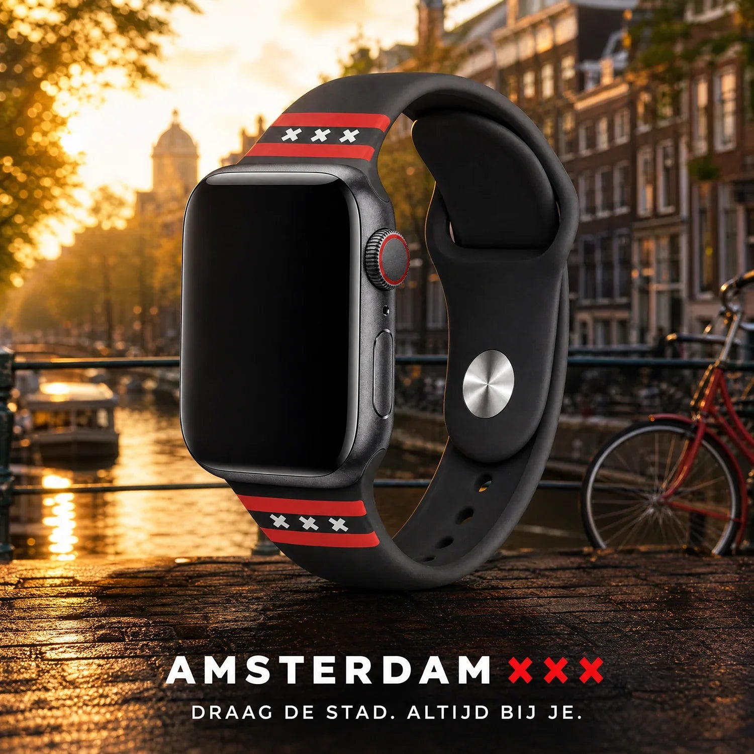Bracelet imprimé Apple Watch - silicone - Amsterdam XXX
