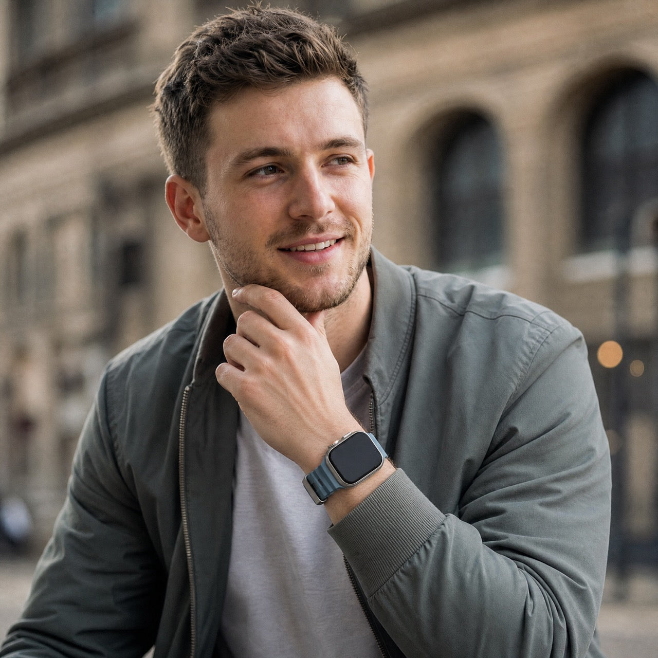 Bracelet Ranger en silicone pour Apple Watch - bleu