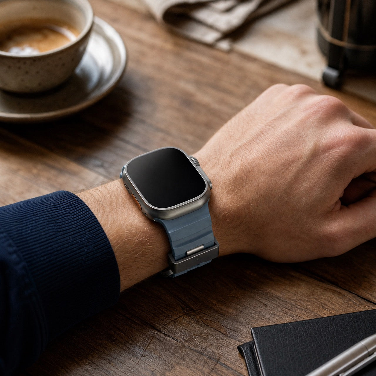 Bracelet Ranger en silicone pour Apple Watch - bleu