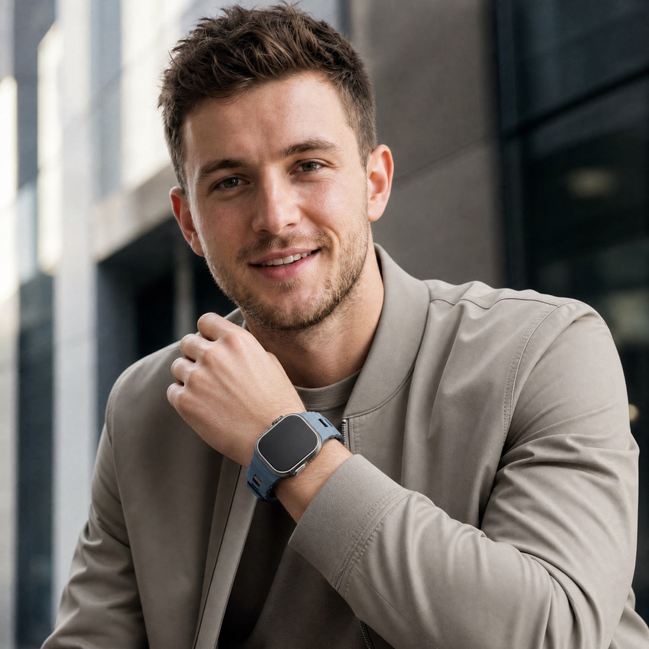 Bracelet Ranger en silicone pour Apple Watch - bleu
