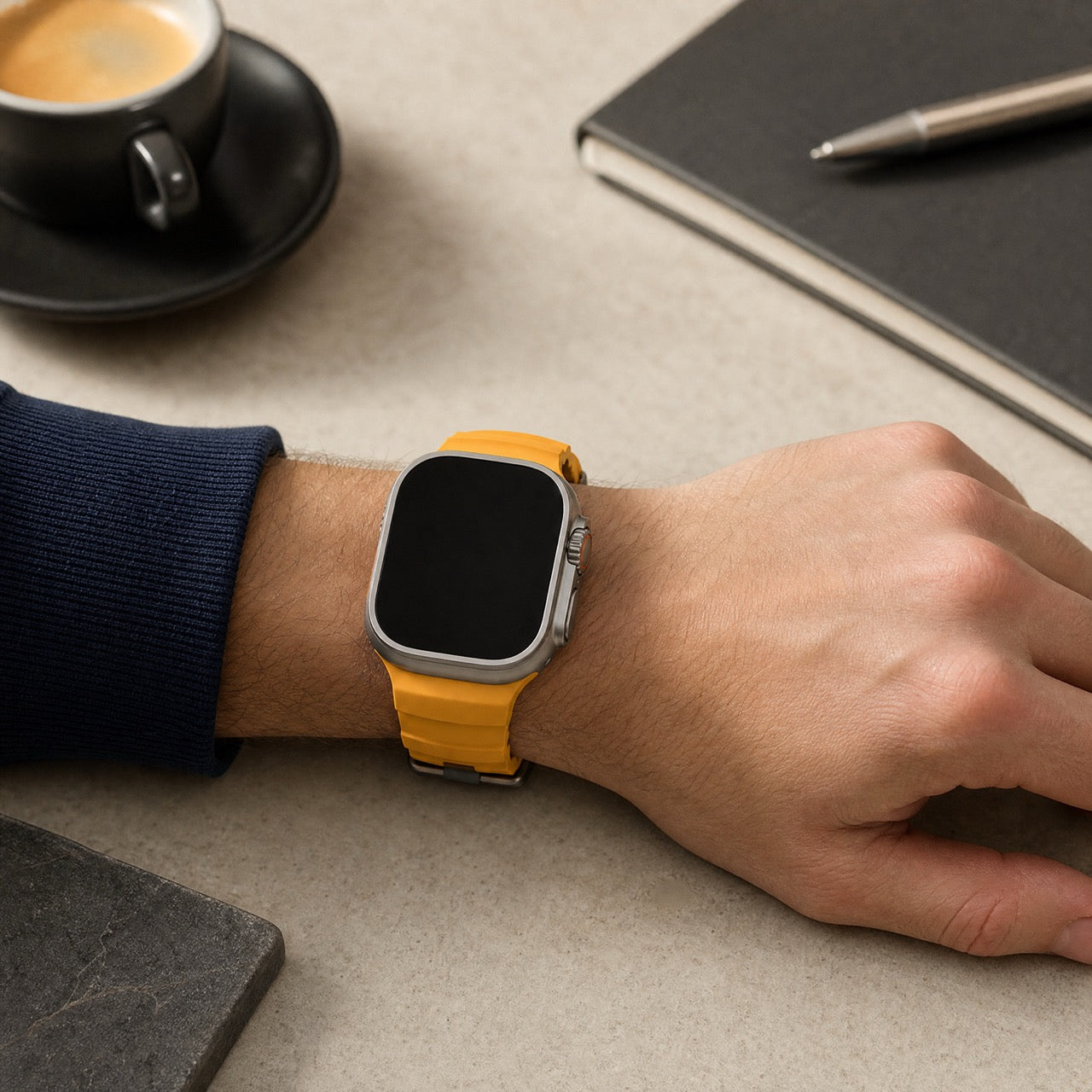 Bracelet Ranger en silicone pour Apple Watch - jaune
