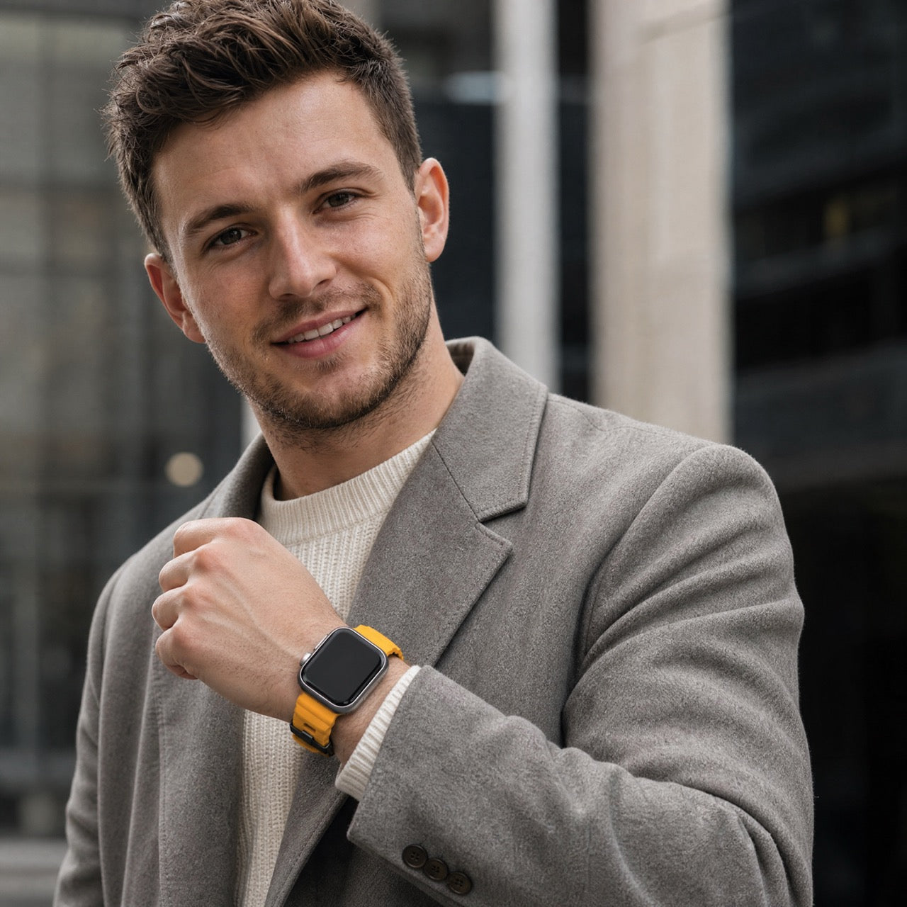 Bracelet Ranger en silicone pour Apple Watch - jaune