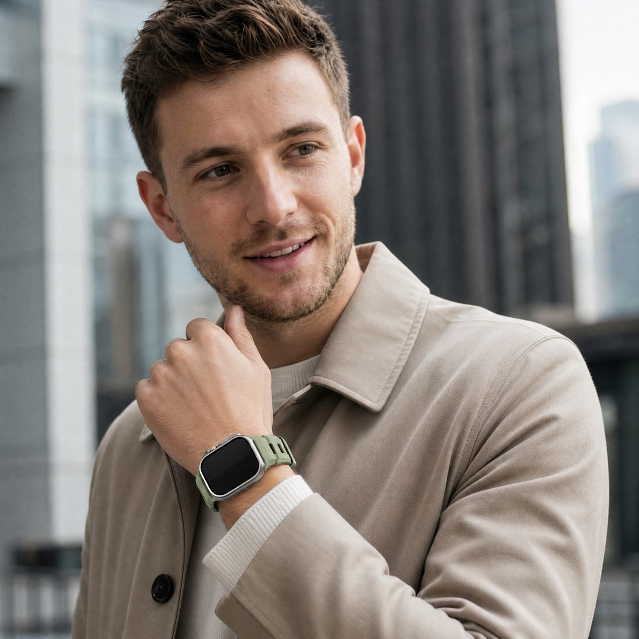 Bracelet Ranger en silicone pour Apple Watch - vert