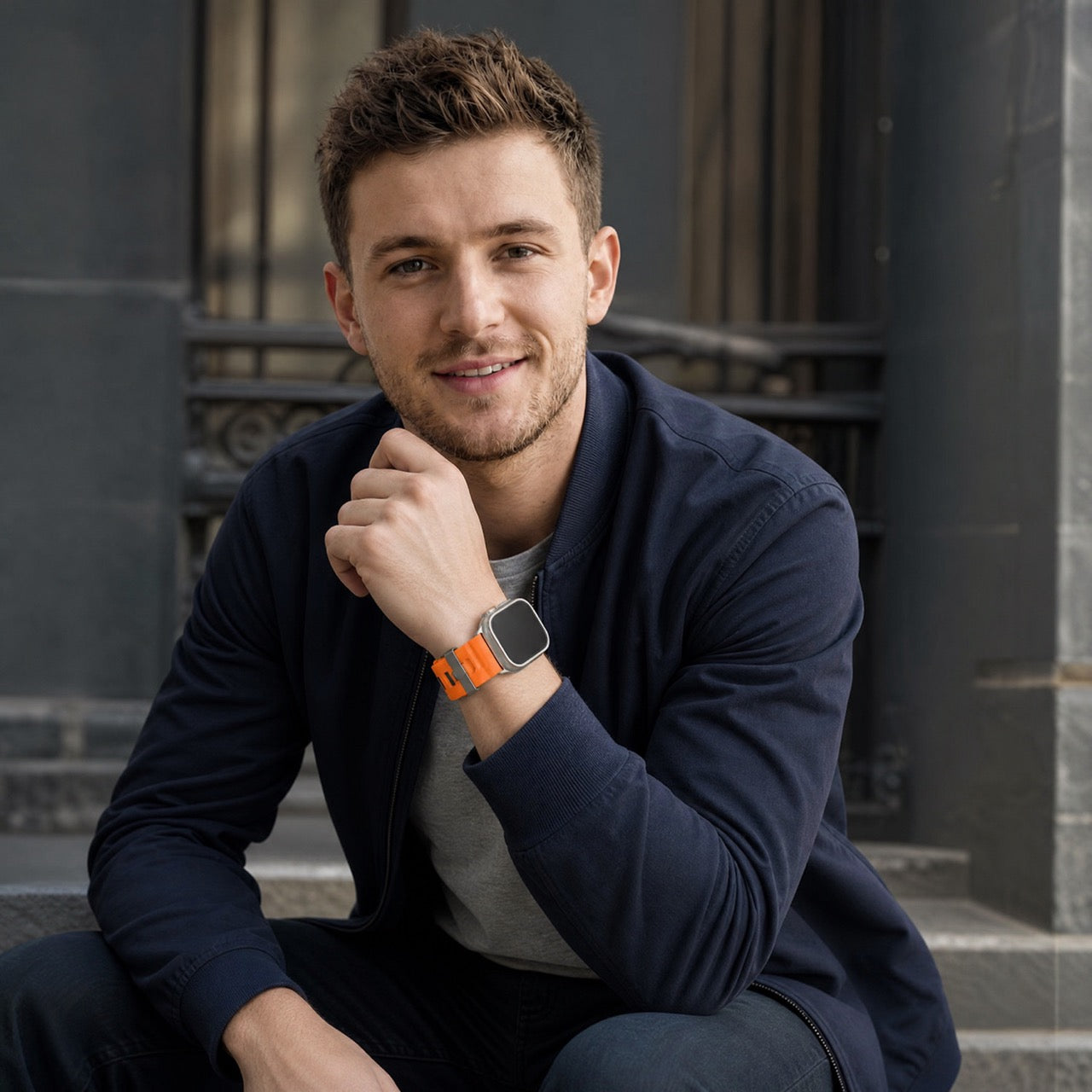 Bracelet Ranger en silicone pour Apple Watch - orange