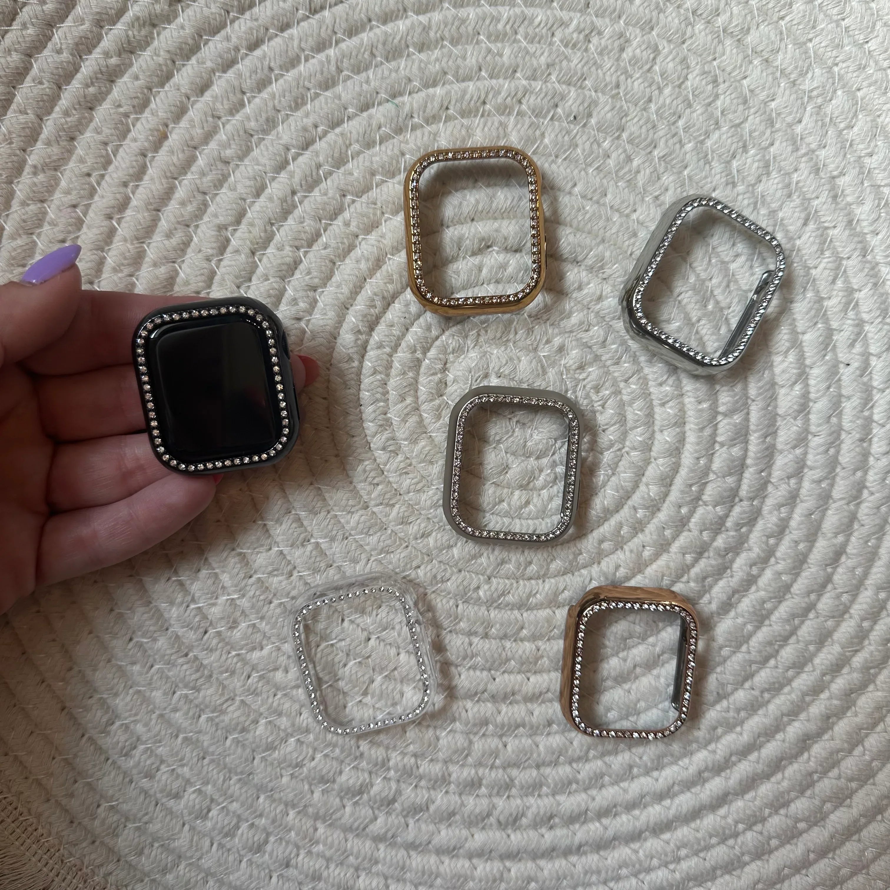 Boîtier Apple Watch Diamond - or rose