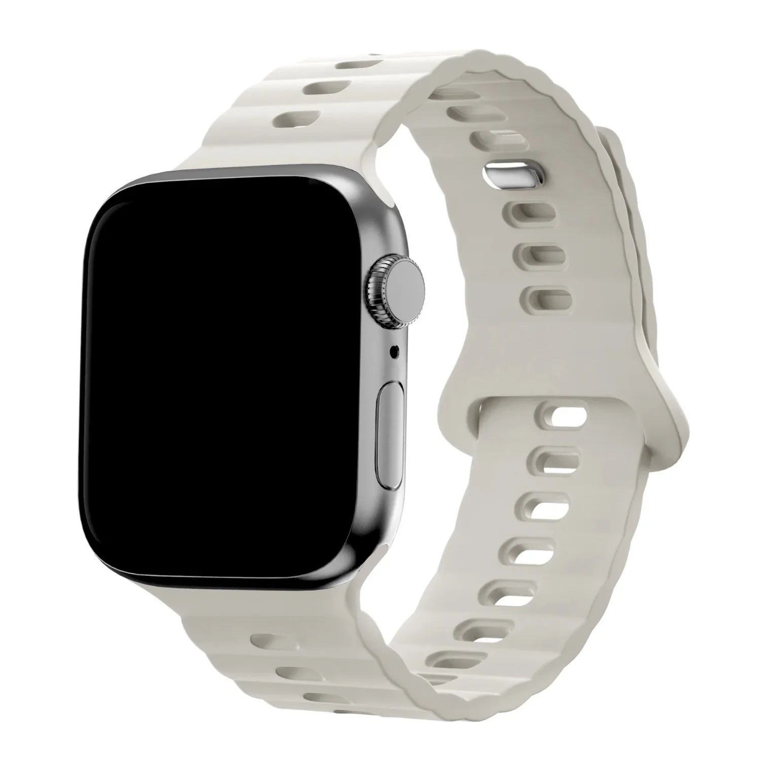 Bracelet Apple Watch Wave - silicone - lumière stellaire