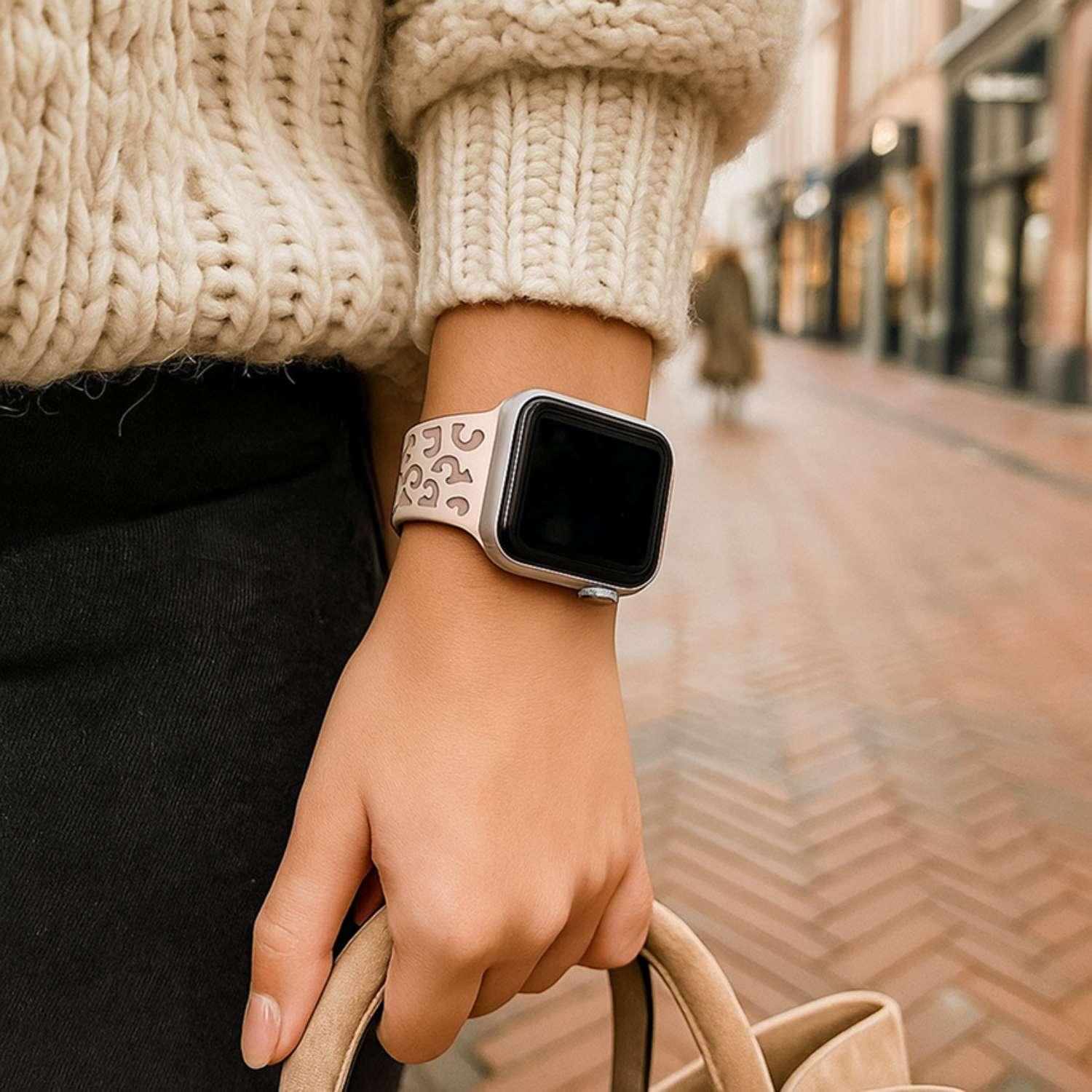 Bracelet Apple Watch Wild - silicone - rose lumière stellaire