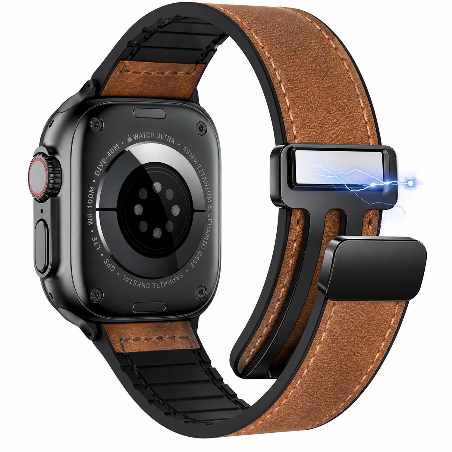 Bracelet Apple Watch Lennox - cuir - brun