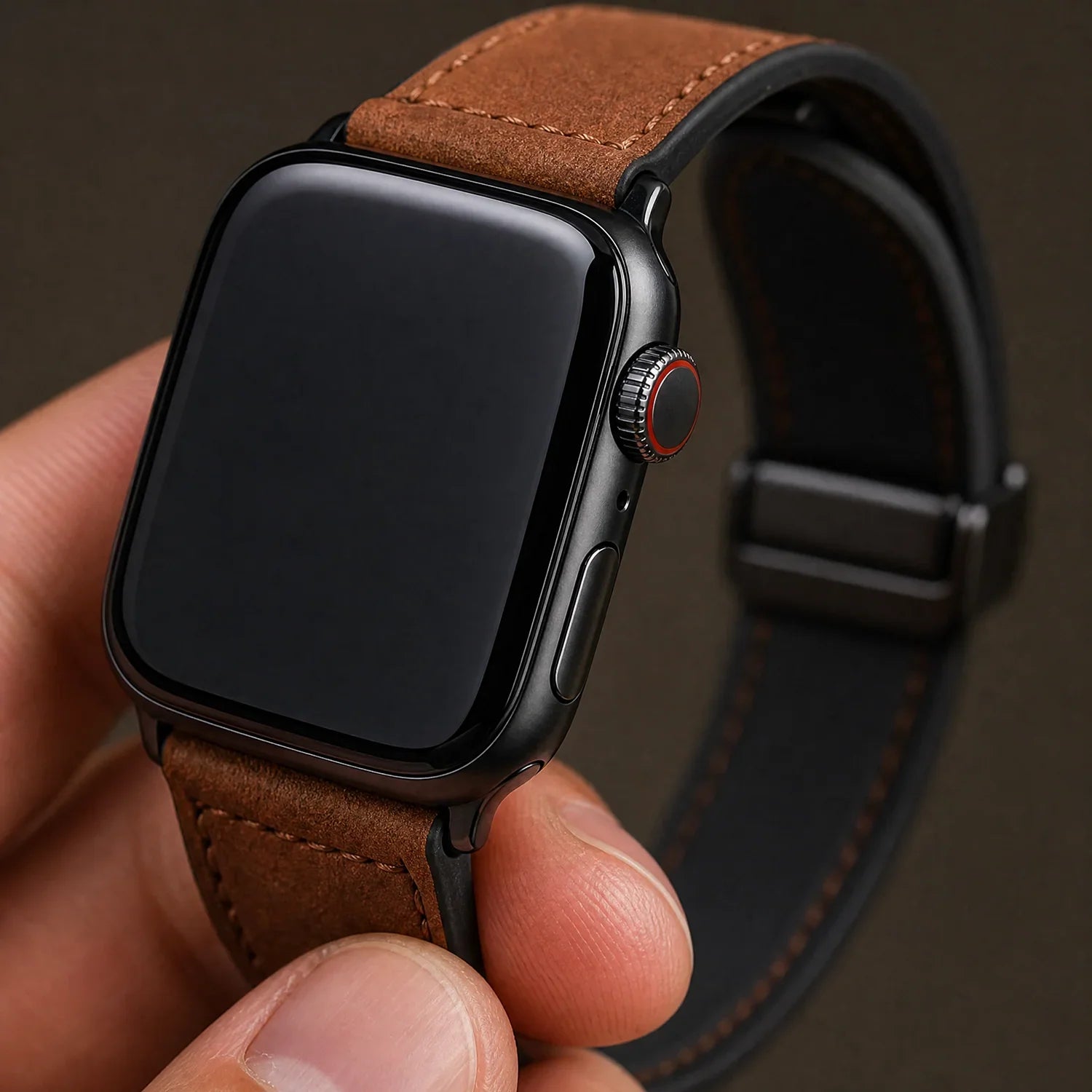 Bracelet Apple Watch Lennox - cuir - brun