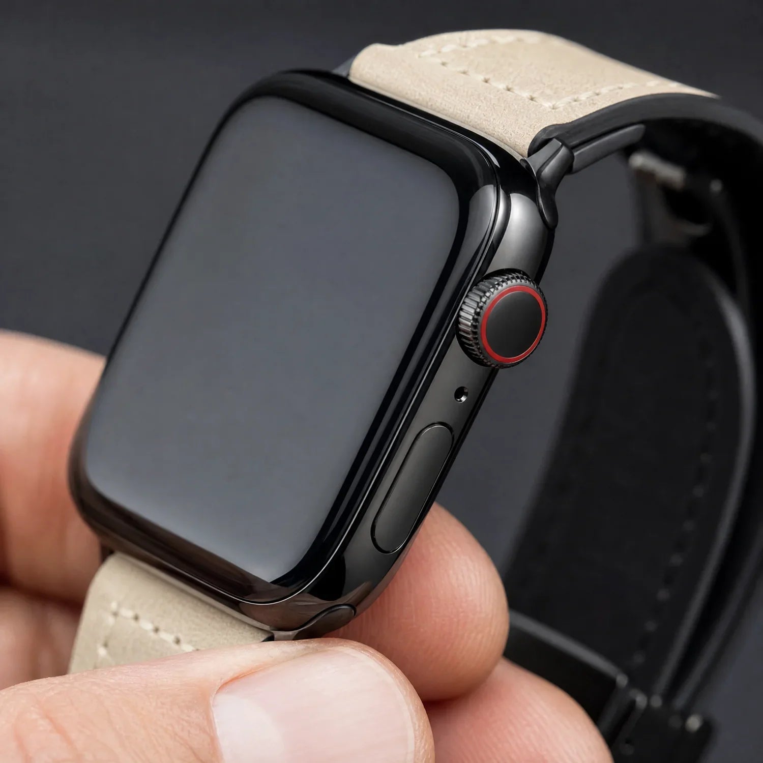 Bracelet Apple Watch Lennox - cuir - blanc
