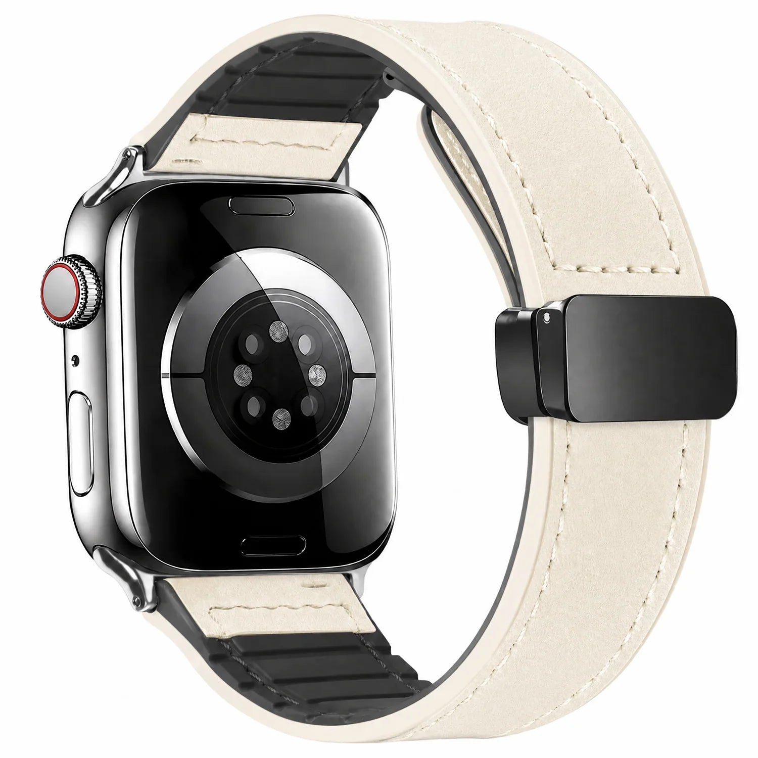 Bracelet Apple Watch Lennox - cuir - blanc